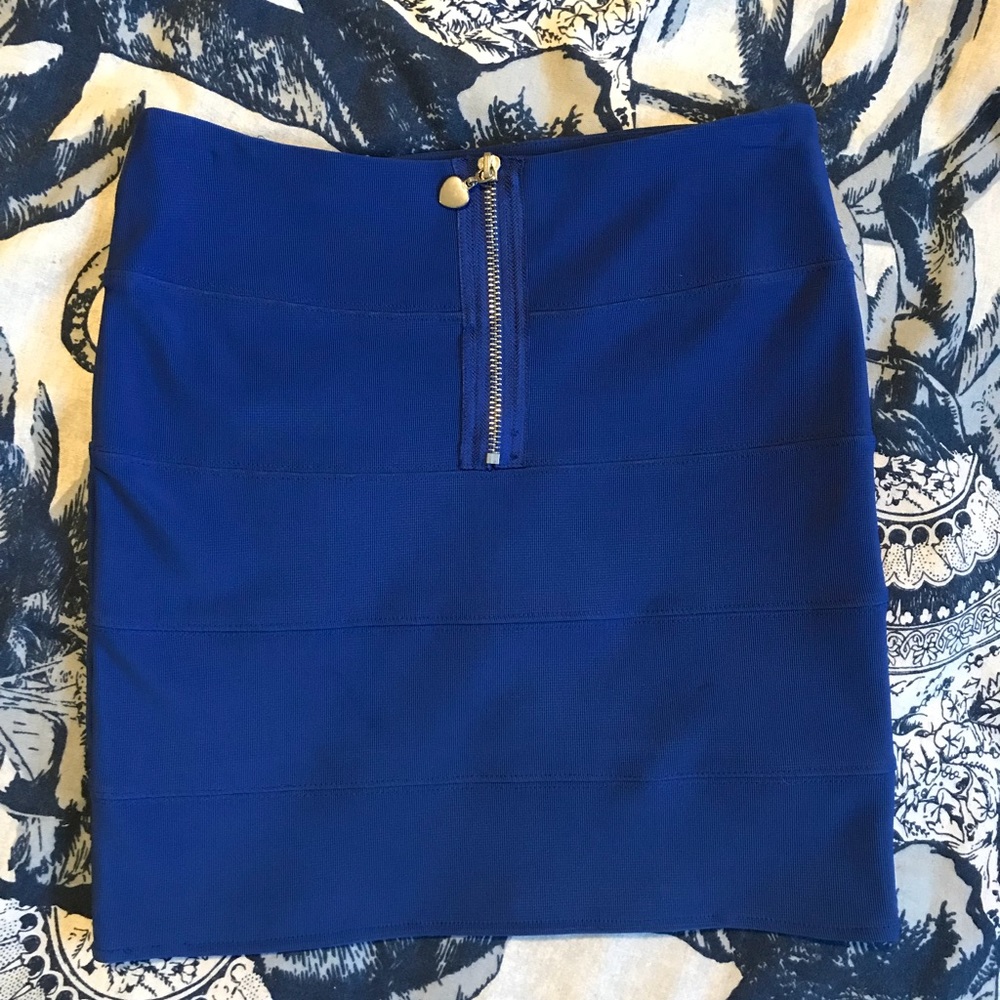 Bandage style body con royal blue miniskirt